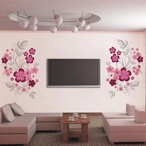 2 sets DIY Removable Flowers Mural Vinyl Wall Sticker Art Decal Home Living Room Decor-in Wall ...