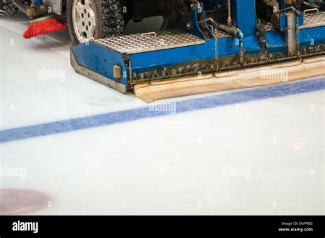 Machine for resurfacing ice on a hockey field Stock Photo - Alamy