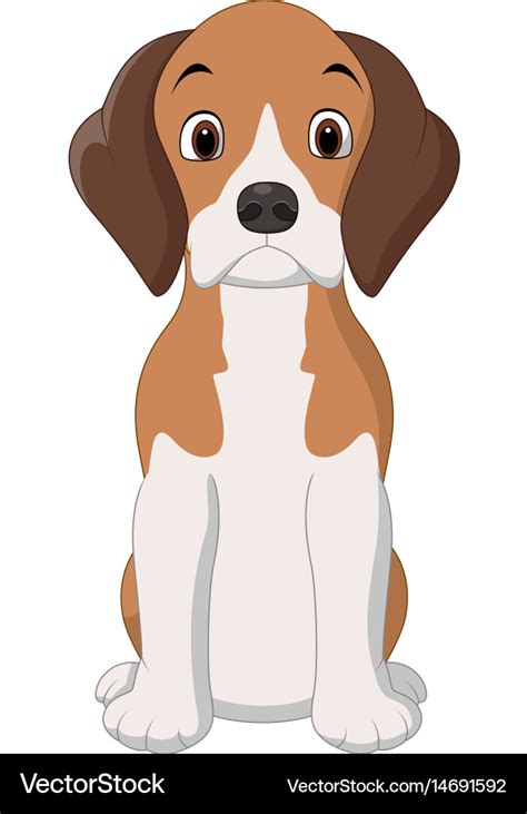 Cartoon happy beagle dog sitting Royalty Free Vector Image