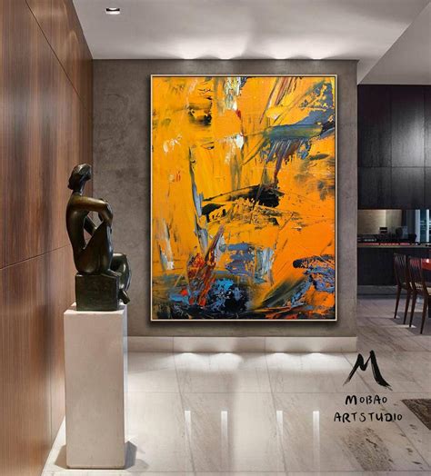 Large Yellow Painting Abstract Art Extra Large Painting on - Etsy