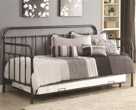 Coaster Daybeds by Coaster Daybed with Trundle and Metal Frame | A1 Furniture & Mattress | Daybeds