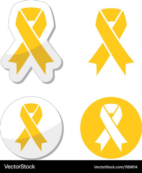 Yellow ribbon - support for troops suicide symbol Vector Image