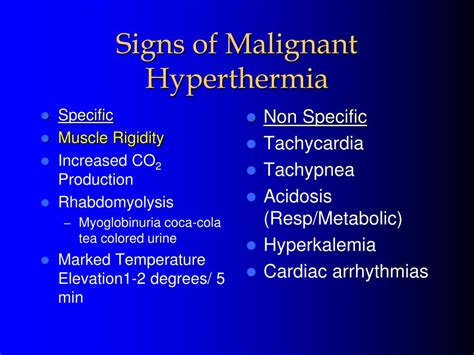 Malignant Hyperthermia Signs