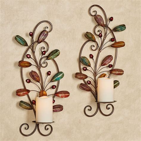 Candelaria Leaf Metal Wall Sconce Set