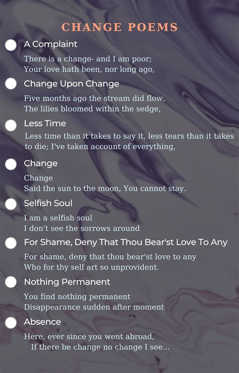 Change Poems - Best Poems For Change