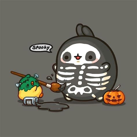 Spooky! #October #Halloween #Molang | Kawaii drawings, Cute cartoon wallpapers, Molang wallpaper