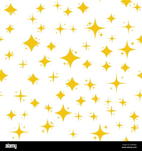 Yellow bright stars sparkle seamless pattern background. Glowing light ...