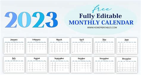 Editable 2023 Calendar Templates: FREE Download!