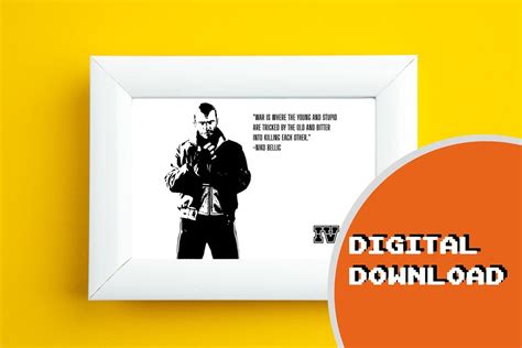 Niko Bellic on War / Digital Download / GTA IV / Quote / Grand - Etsy