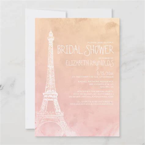 Antique Paris Bridal Shower Invitations | Zazzle