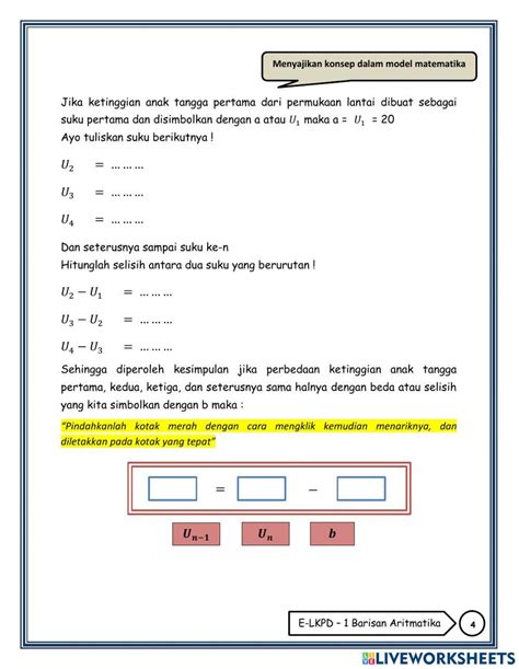 Barisan Aritmatika Matematika activity | Live Worksheets