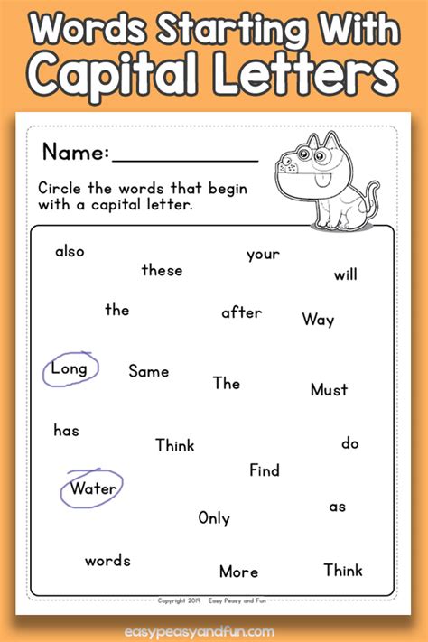 Circle the Words With Capital Letters Worksheets – Easy Peasy and Fun ...