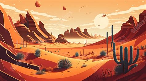 Desert Cactus Illustration Powerpoint Background For Free Download ...