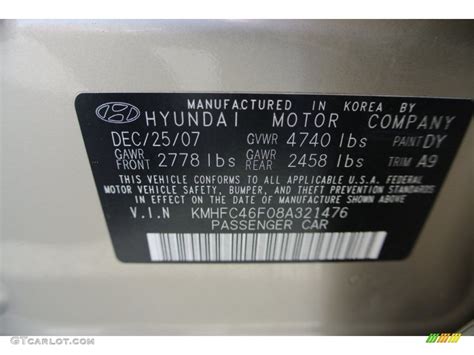 2008 Hyundai Azera Limited Color Code Photos | GTCarLot.com