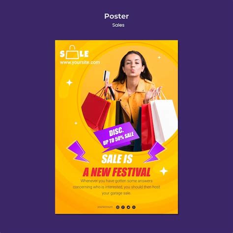 Free PSD | Sales template design of poster