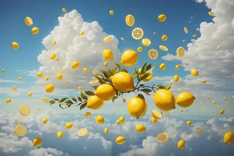 Premium AI Image | lemon in sky