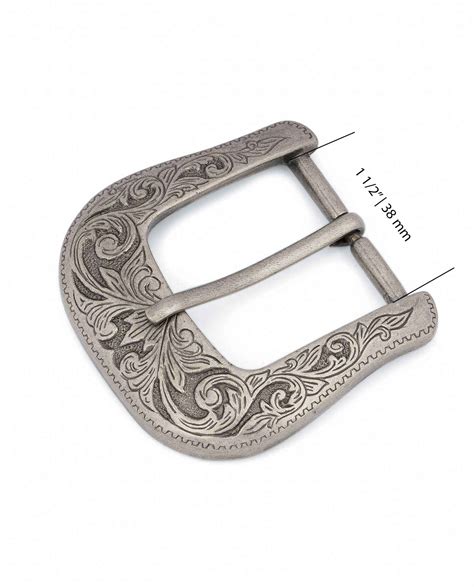 Buy Cowboy Belt Buckle - Western Silver Antique - LeatherBeltsOnline.com