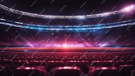 Premium AI Image | Football stadium in lights generated by AI