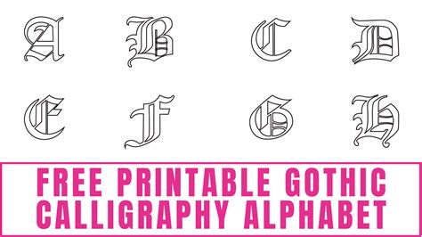 Free Printable Old English Calligraphy Alphabet