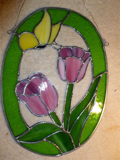 Tulips and butterfly | Stained glass, Glass, Tulips