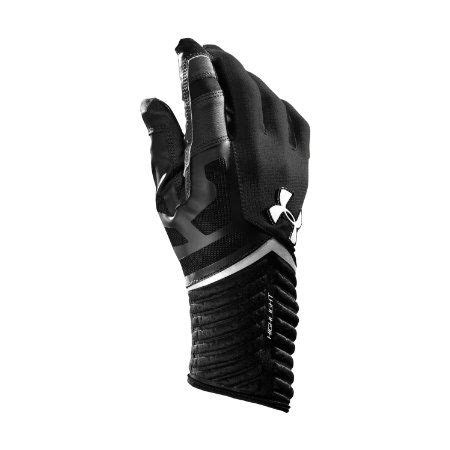 Amazon.com : Under Armour Boys' UA Highlight Football Gloves Youth Medium Black : Football ...