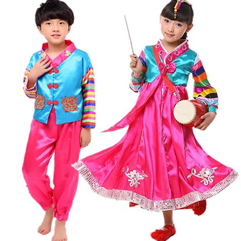 Children Traditional Korean Hanbok Korean Ethnic Costumes Dance Stage Table Korean Hanbok Women ...