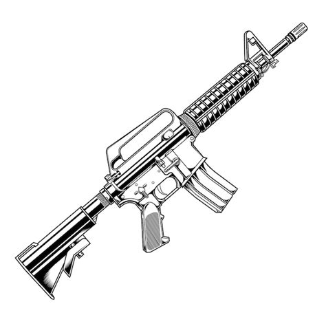 Premium Vector | Gun colt ar 15