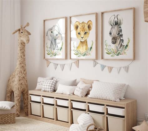 Jungle Animals Nursery Decor, Safari Nursery Prints, Nursery Set, Baby ...