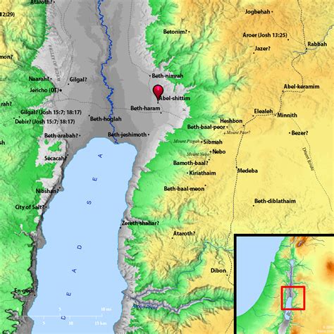 Bible Map: Shittim (Abel-shittim)