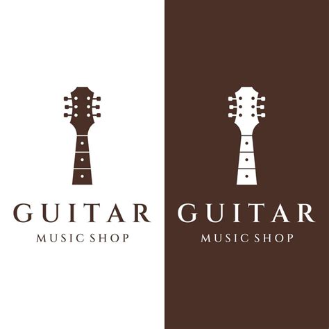 Logo design for simple guitar musical instruments, music, bands, live ...