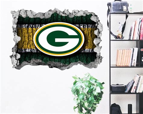 Green Bay Packers Wall Decor Decal-3d Design-vinyl Home | Etsy