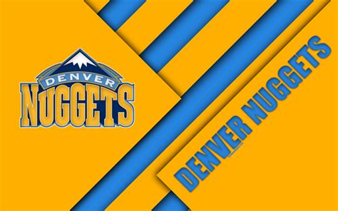 Download wallpapers Denver Nuggets, 4k, logo, material design, American ...