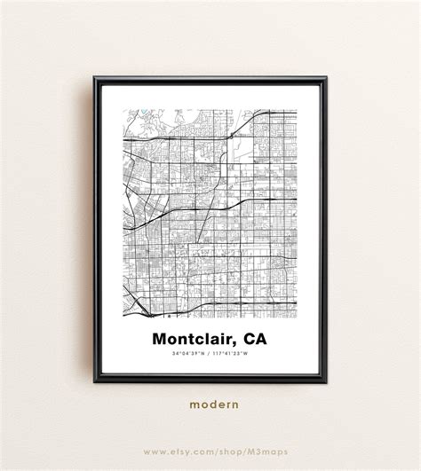 Montclair CA City Map Print Poster Map of Montclair | Etsy