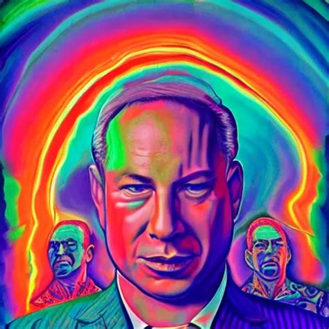 a psychadelic portrait of binyamin netanyahu by alex | Stable Diffusion | OpenArt
