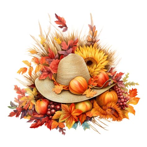 Celebrating Thanksgiving Day With An Abundance Cornucopia And Fall Foliage Wreath, Thanksgiving ...