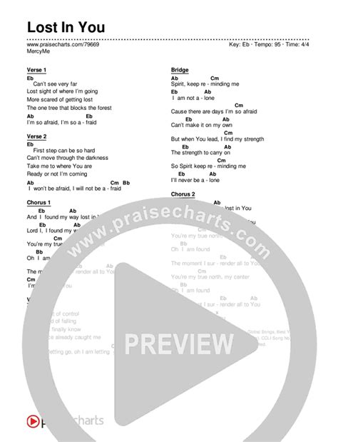 Lost In You Chords PDF (MercyMe) - PraiseCharts