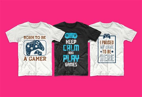 🎮 50 Gaming and Gamer T-Shirt Design Bundle