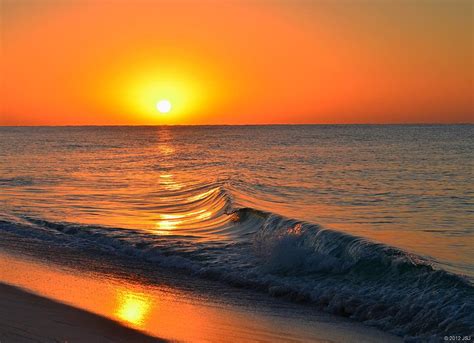 Calm And Clear Sunrise On Navarre Beach With Small Perfect Wave ...