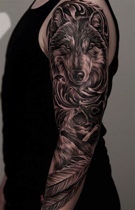 30 best Wolf Tattoo Sleeve Templates images on Pinterest | Wolf tattoo sleeve, Arm tattoos and ...