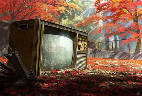 TV, red, autumn, technoheart, luminos, anime, manga, HD wallpaper | Peakpx