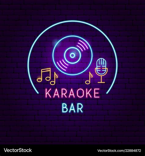 Karaoke bar neon sign Royalty Free Vector Image