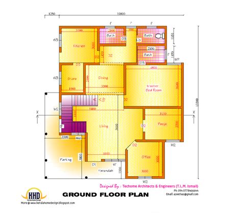 2d elevation and floor plan of 2633 sq.feet | KeRaLa HoMe