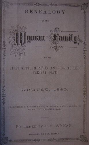 Genealogy of the Wyman family from its first settlement in America to ...