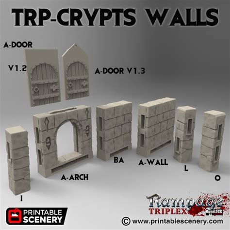 Rampage Crypt Walls - Printable Scenery