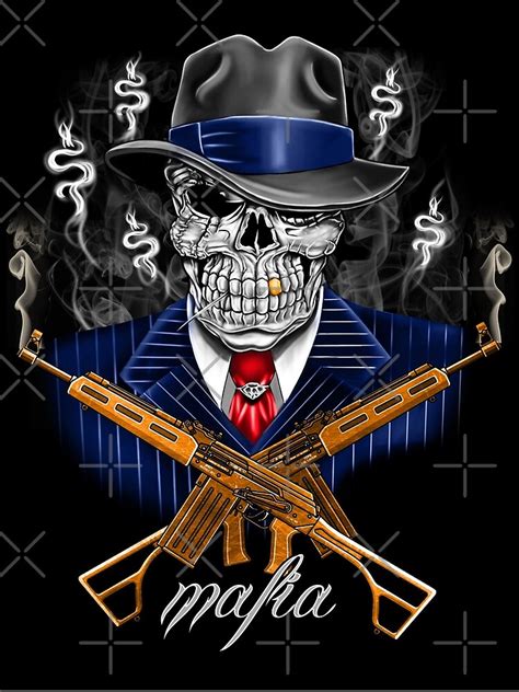 "Gangster Skull Mafia Guns Arts Fog Dollars Money" Poster for Sale by ...