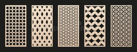 Vector Laser Cut Patterns Set. Modern Abstract Geometric Panels with ...