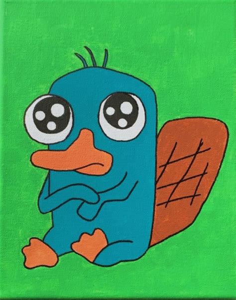 Perry the cute platypus | Disney canvas art, Mini canvas art, Cartoon ...