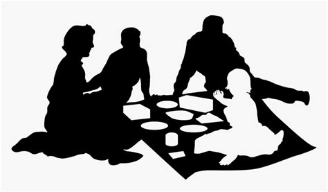 Family Picnic Black Silhouette - Family Picnic Picnic Silhouette, HD ...