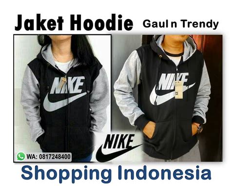 Jaket Hoodie nike black grey, gaul dan trendy dengan sablon rubber ...