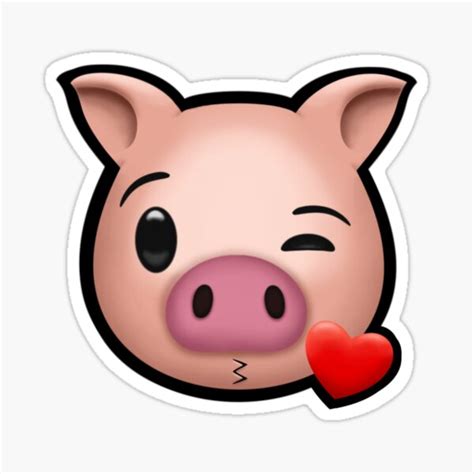 "Kissing Pig Emoji" Sticker for Sale by sdoowac | Redbubble